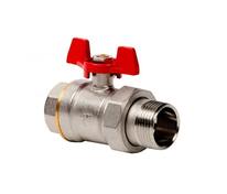 Кран шаровой водяной    3/4" с "амер." PN 40 РосТурПласт бабочка