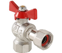 Кран шар. вод. УГЛОВОЙ 3/4" РВ с накидной гайкой 3/4" VALTEC BASE