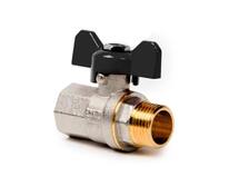 Кран шаровой водяной    3/4" РВ/РН PN 40 РосТурПласт бабочка