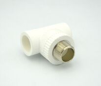 Тройник PP-R D 25 х 1/2" х 25 РН белый РосТурПласт