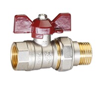 Кран шаровой водяной    3/4" с "амер." PN 40 TEMPER бабочка
