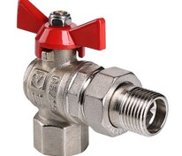 Кран шар. вод. УГЛОВОЙ 1/2" с "амер." VALTEC BASE (красн.)