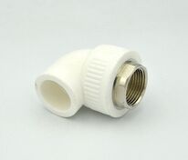 Колено 90° PP-R D 20 х 1/2" РВ белый РосТурПласт