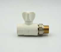 Кран шаровой радиаторный прямой PP-R D 25 х 3/4" белый РосТурПласт