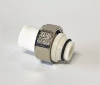 Соединитель с накидной гайкой PP-R D 20 х 3/4" (евроконус) белый РосТурПласт