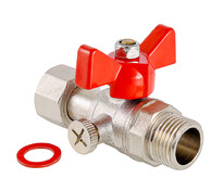 Кран 1/4" х 1/2" для подключения манометра РВ/РН VALTEC