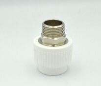 Адаптер PP-R D 63 х 2" РН (под ключ) белый РосТурПласт