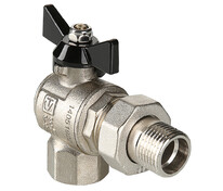 Кран шар. вод. УГЛОВОЙ 1/2" с "амер." PN 80 VALTEC PERFECT